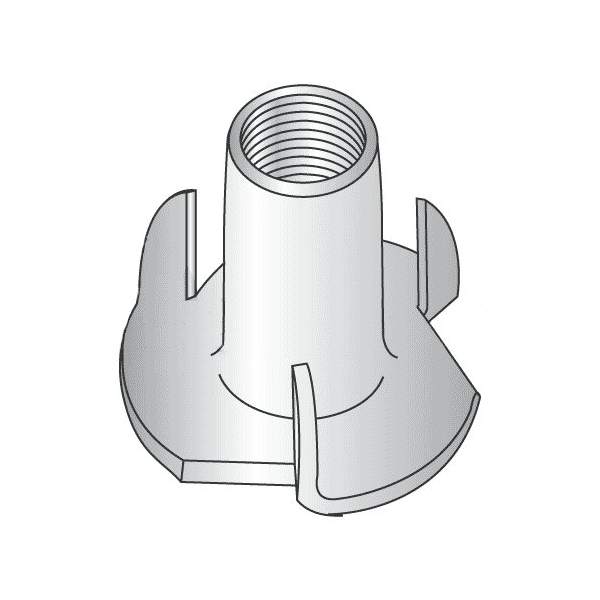Newport Fasteners T-Nut, 3 Prongs, #10-32, 18-8 Stainless Steel, 9/32 in Barrel Ht, 500 PK 814599-PR-500 - main
